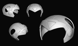 Cat Helmet Ninja Red 3d model