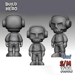 Urban Vibes Skull – Build A Hero Modular Figure (S/M/XXL) | 3MF 3d model