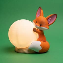 Cute Fox Moon Lamp | 3D Printable STL | Adorable LED Night Light Sculpture 3d model