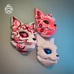 Kitsune Wall Mask 3d model