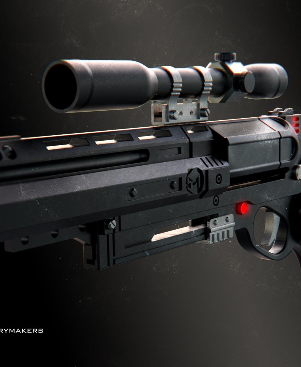 RSKF 44 Heavy blaster with removable scope 3d model