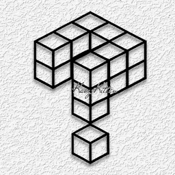 cubed question mark wall art geometric shapes home decor 3d model
