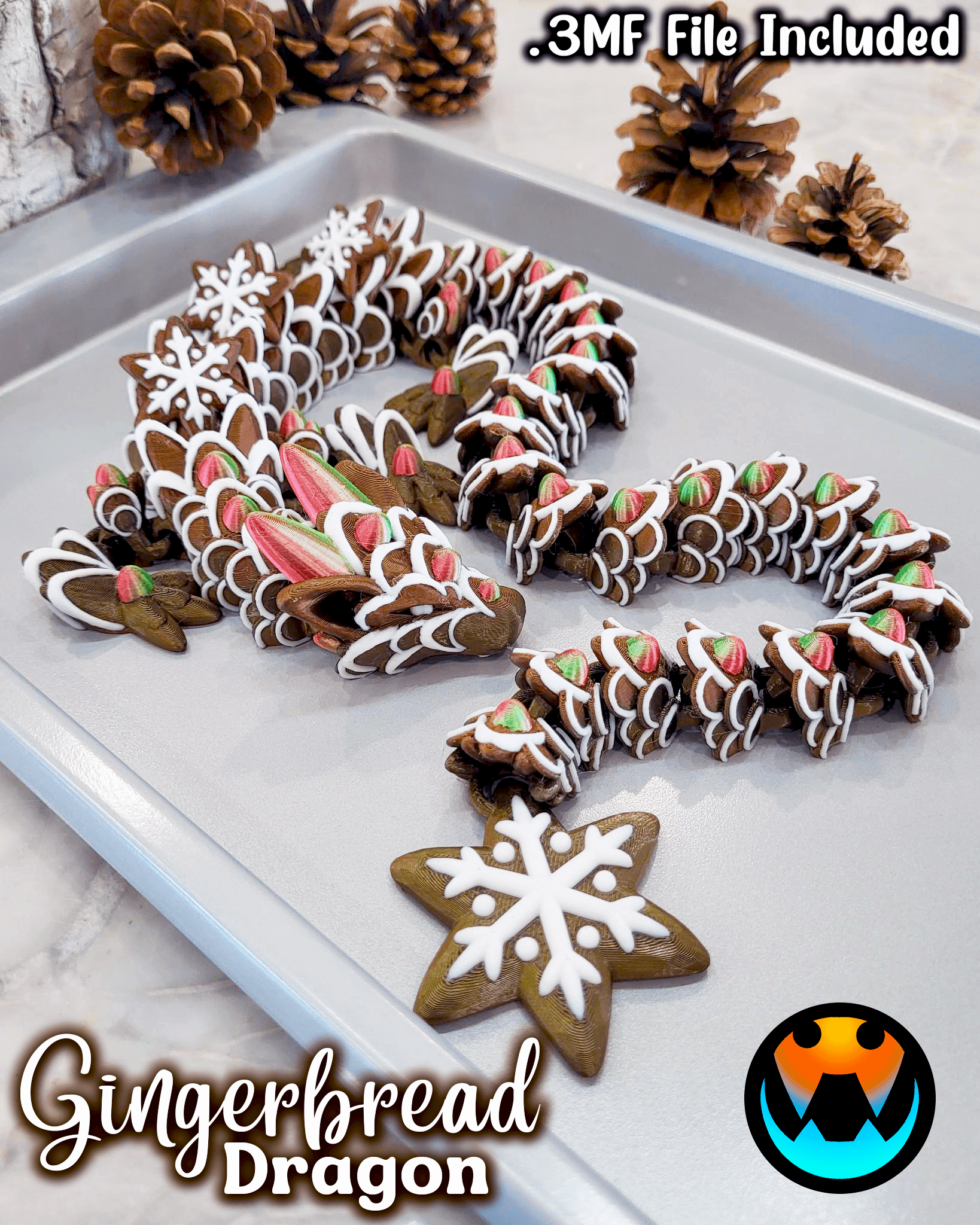Gingerbread Cookie Dragon 3d model