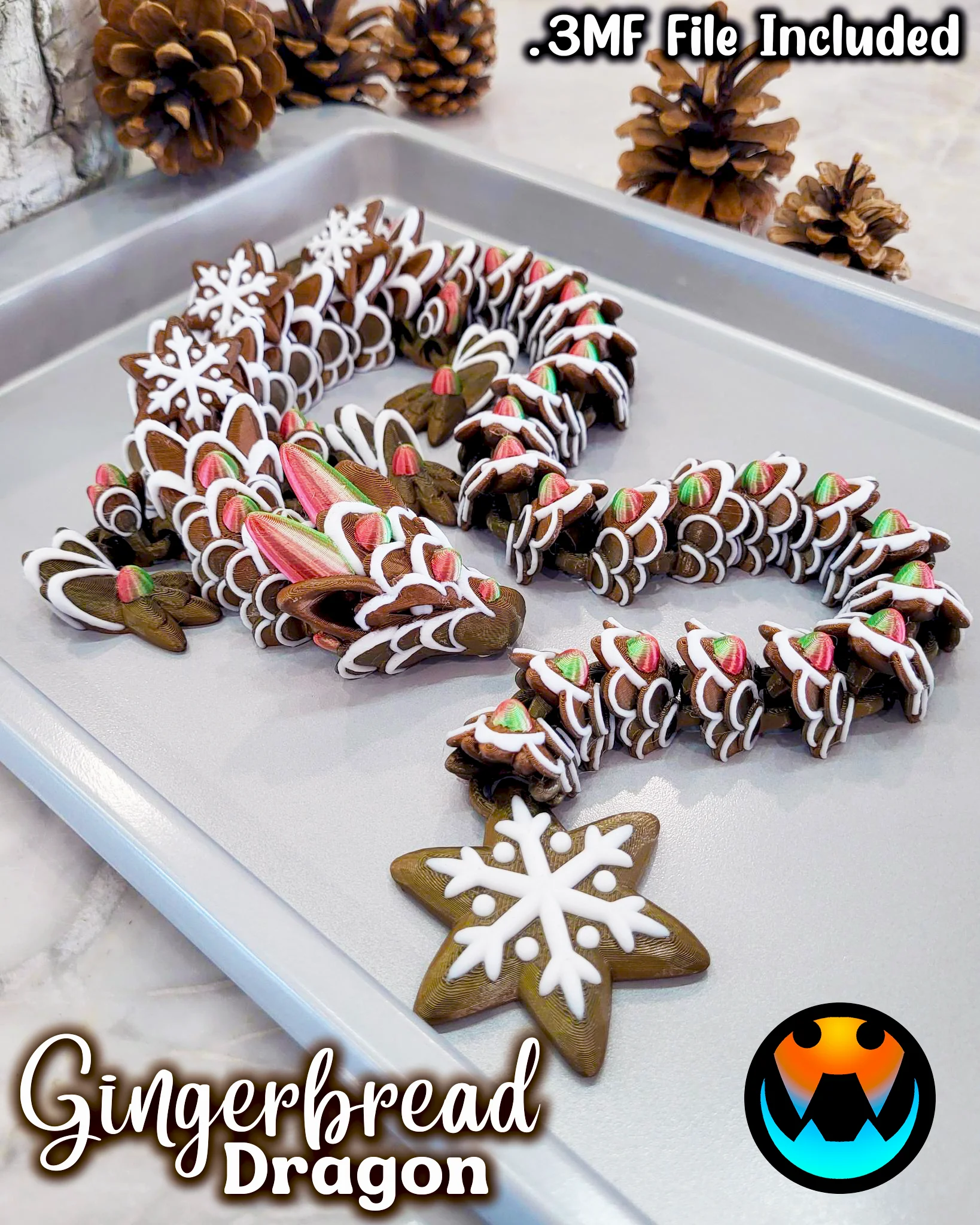 Gingerbread Cookie Dragon 3d model