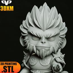 Black Myth Wukong Chibi STL for 3D Printing ChibiSTL 3DXM 3d model