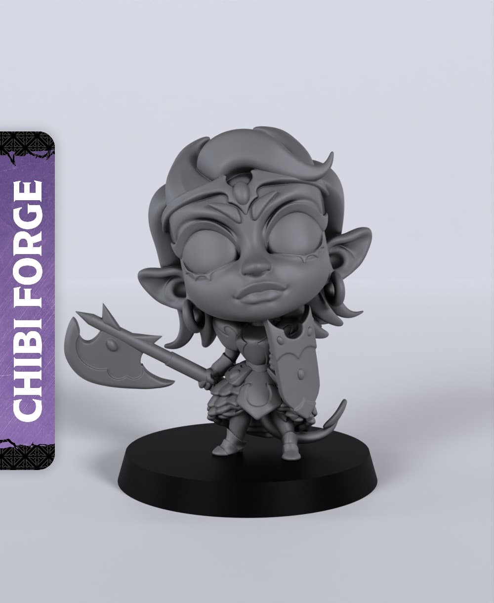 Female Tiefling Paladin - With Free Dragon - 5e DnD Inspired for RPG and Wargamers 3d model