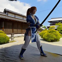 Japanese Warrior Woman 3D Character Model v2.0 3d model