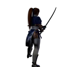 Japanese Warrior Woman 3D Character Model v2.0 3d model