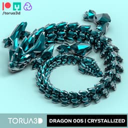 Articulated Dragon 005 - Crystallized - No supports - Print in place - STL 3d model