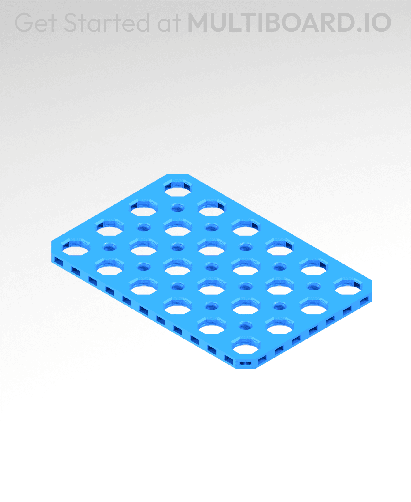 4x6 MU - Mid Hole, Small Thread MU - MultiBoard Plate 3d model