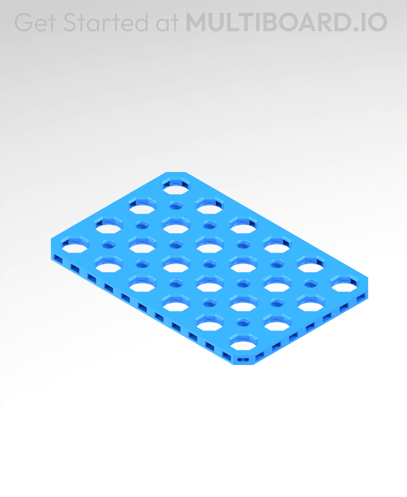 4x6 MU - Mid Hole, Small Thread MU - MultiBoard Plate 3d model
