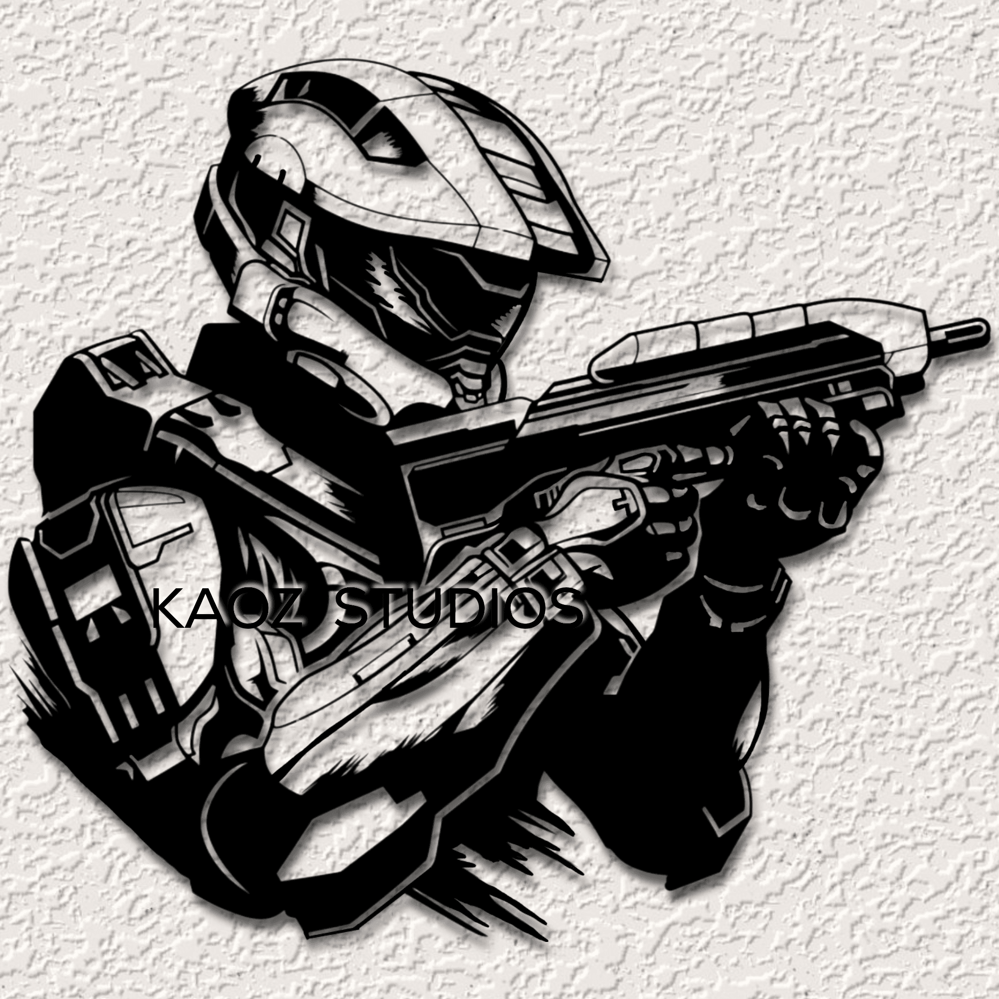 halo wall art master chief wall decor game room decoration 3d model