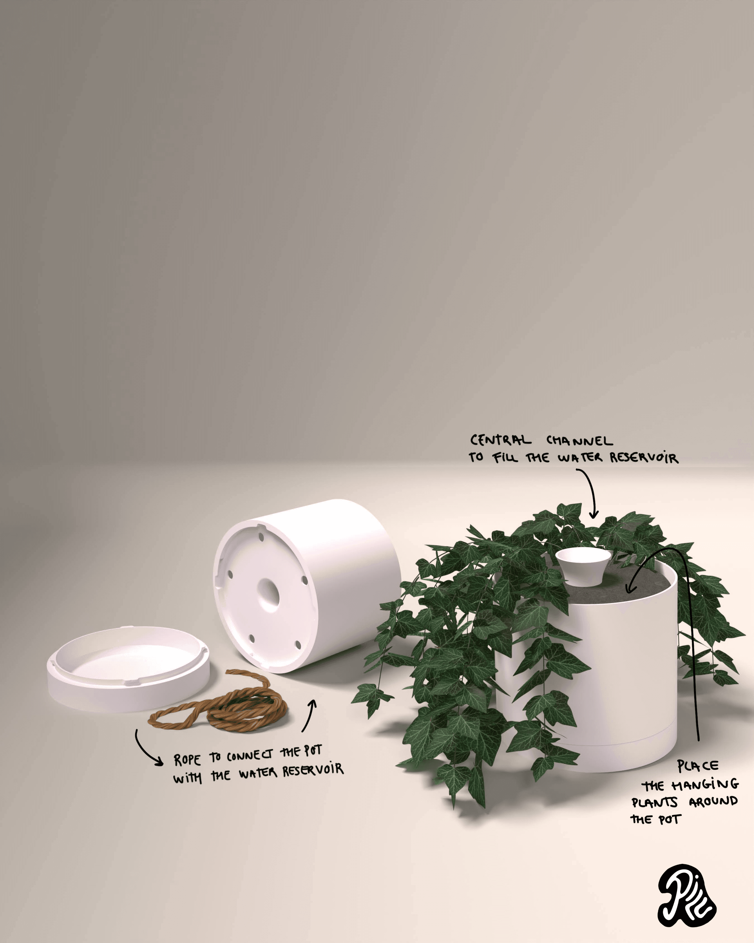 Insert Self-watering Pot 3d model