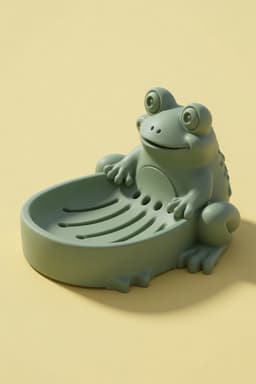 Frog Soap Dish Holder Cute Bathroom Soap Tray with Drain Holes 3d model