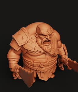 Stylized War God Multi-Color 3MF | Gaming Fan Art | Bambu Ready 3d model