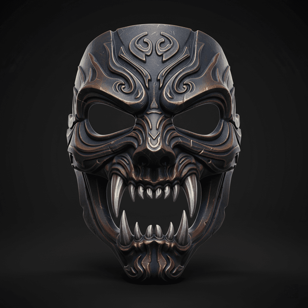 Hollow Fang Wearable Demon Mask High Detail STL 3d model
