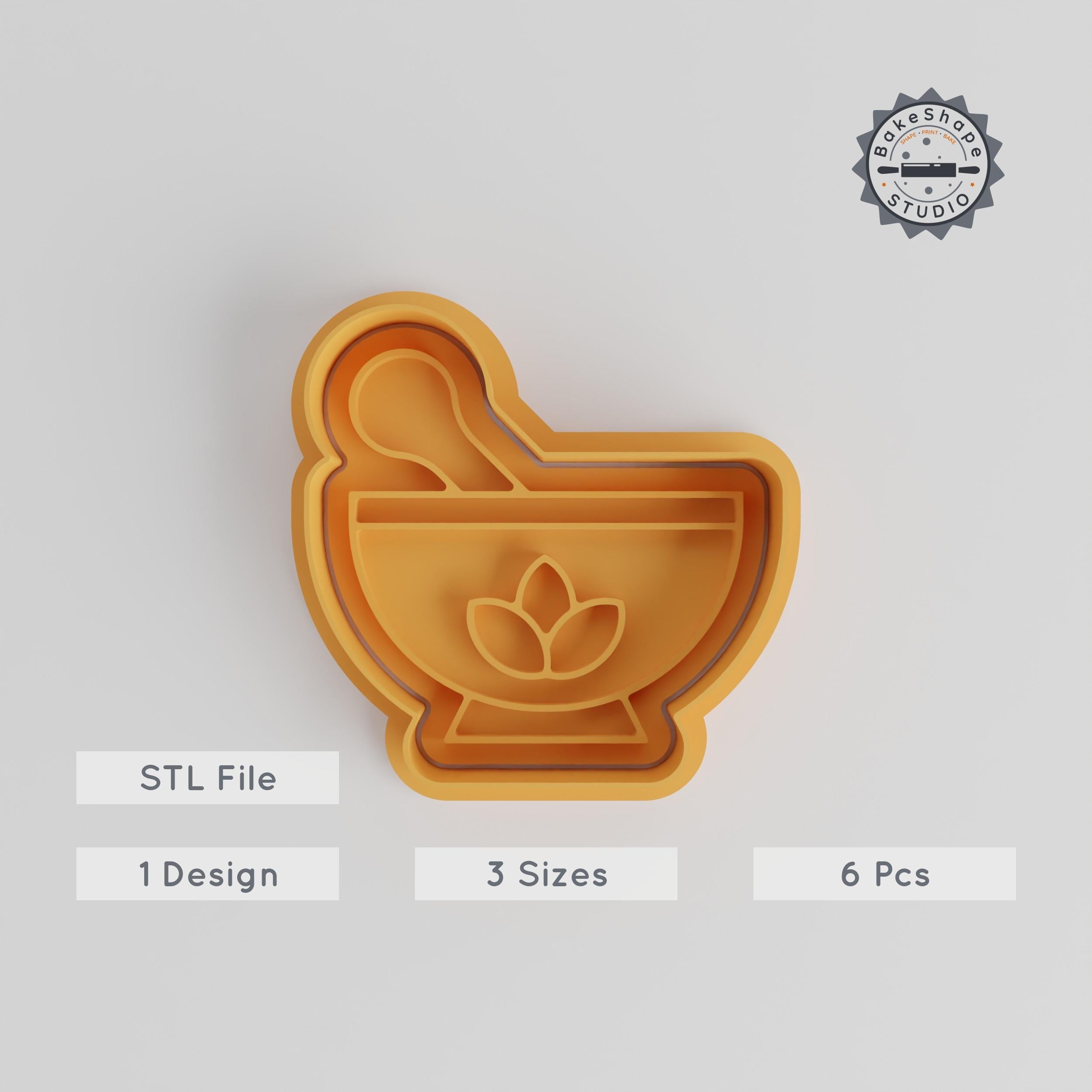 Chinese Medicine Cookie Cutter & Stamp Set, 6 Piece Bundle, Perfect for Herbal-Themed Cookies, Fondant, Includes Sizes S/M/L PRODUCT_4484 3d model