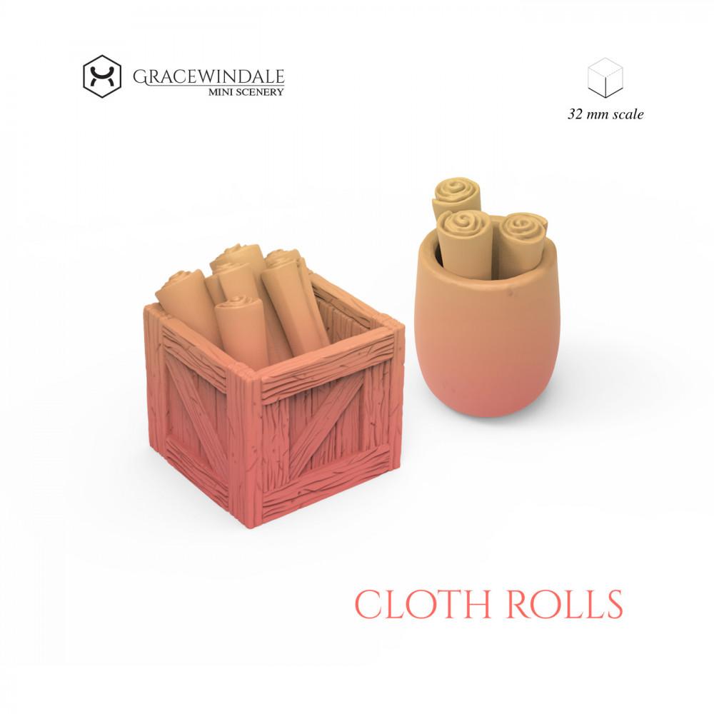 Rolls of Cloth or Maps 3d model