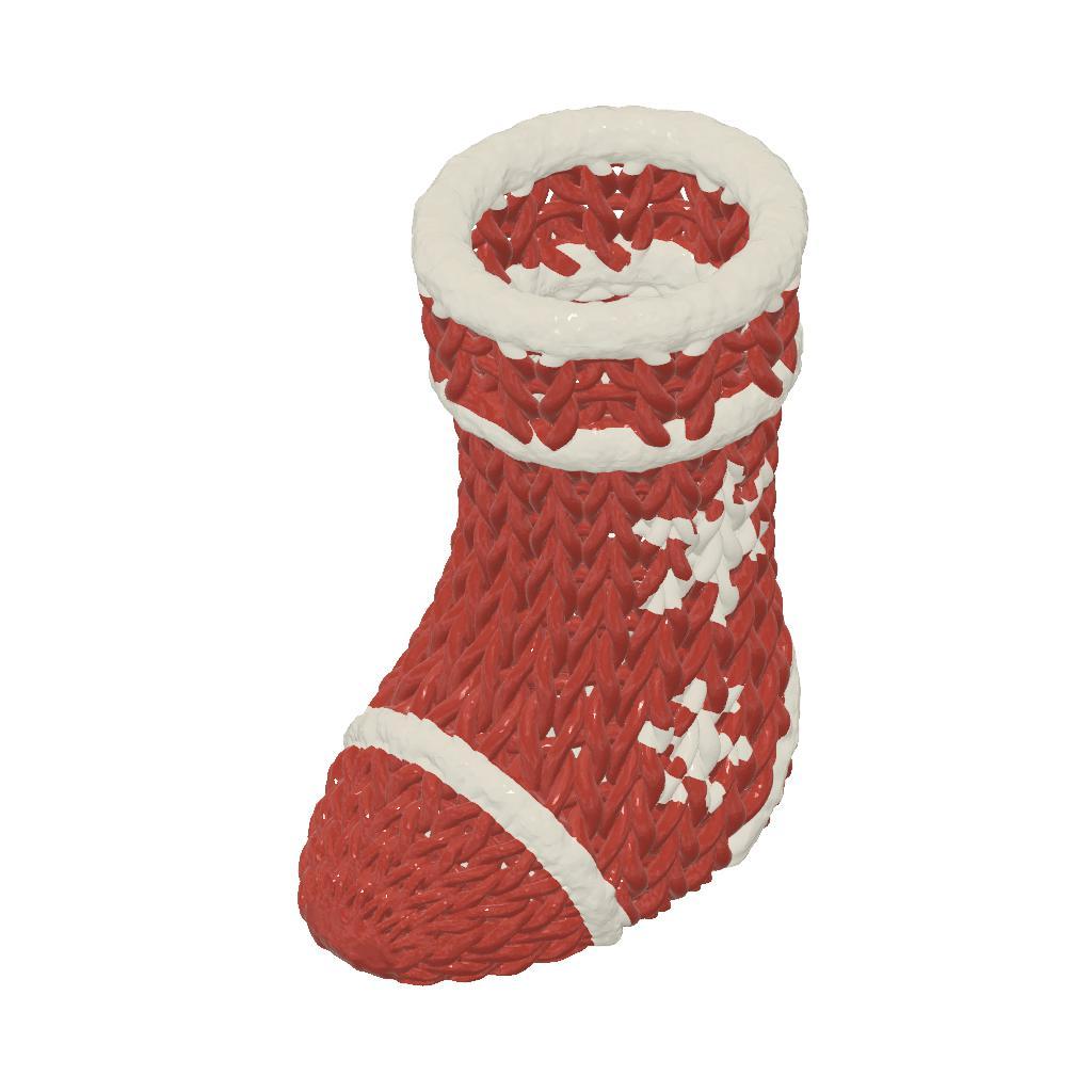 Dual Color Remix of Knitted Stocking 3d model
