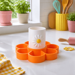 Daisy Bloom Organizer - Floral Storage 3d model