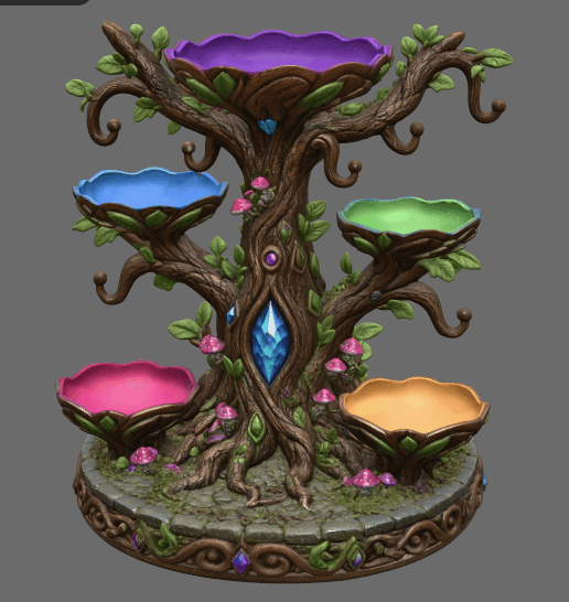 Enchanted Jewelry Tree Display STL File for 3D Print 3d model