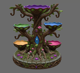 Enchanted Jewelry Tree Display STL File for 3D Print 3d model