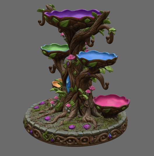 Enchanted Jewelry Tree Display STL File for 3D Print 3d model