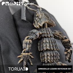 ARMADILLO LIZARD KEYCHAIN 001 - Articulated - Print in place - STL File 3d model