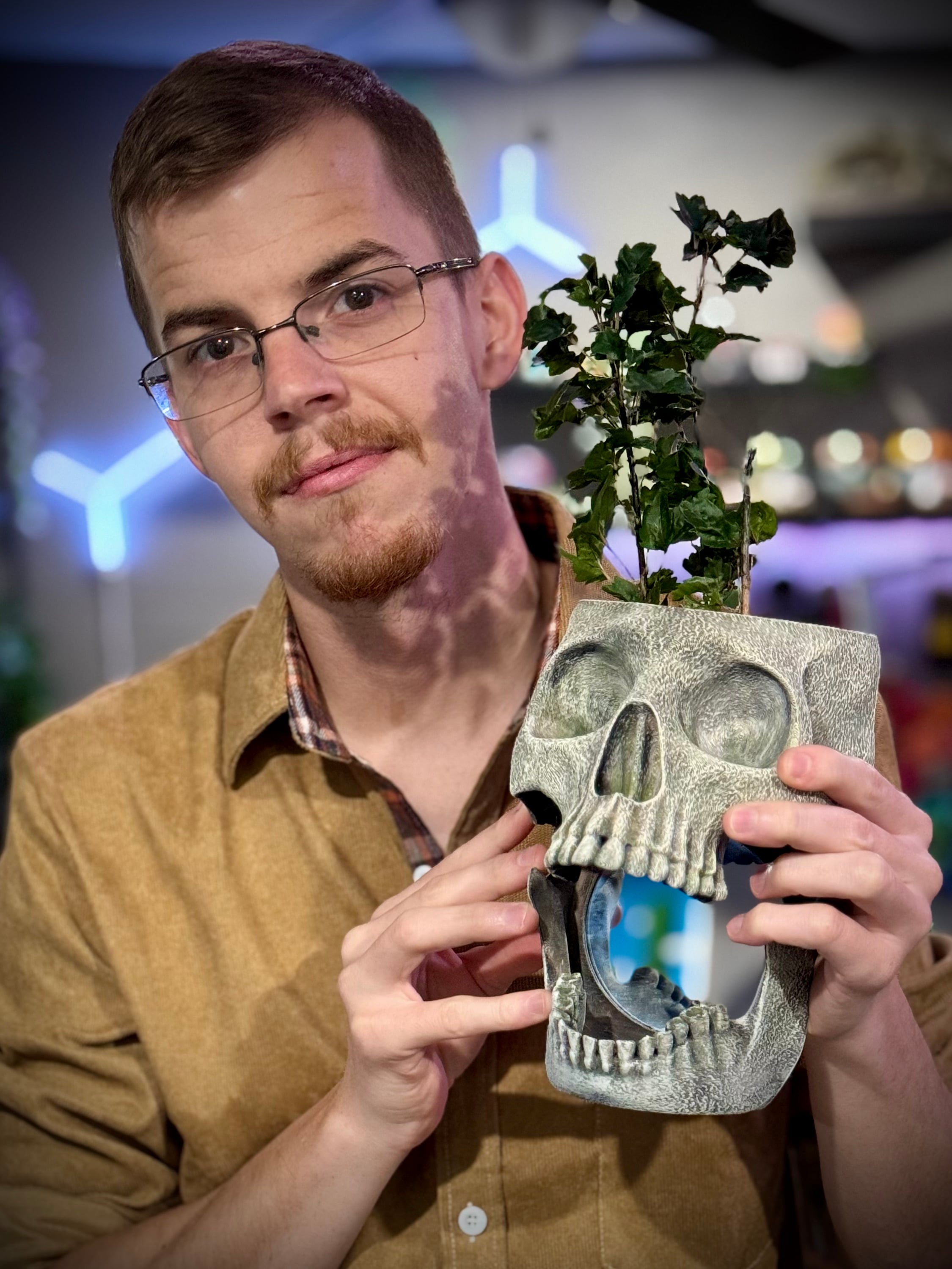 Skull wall planter and mirror 3d model