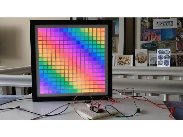 LED Matrix WS2812B ESP32 16x16 grid screen picture frame 3d model