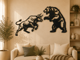 Bull vs Bear 2D Wall Art Set.stl 3d model