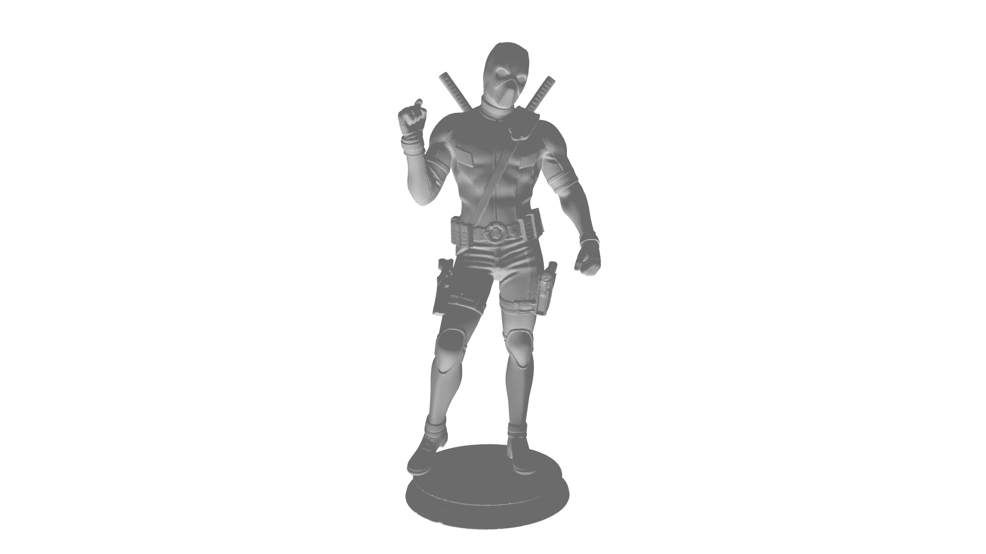 Deadpool With Base Plate 3d model