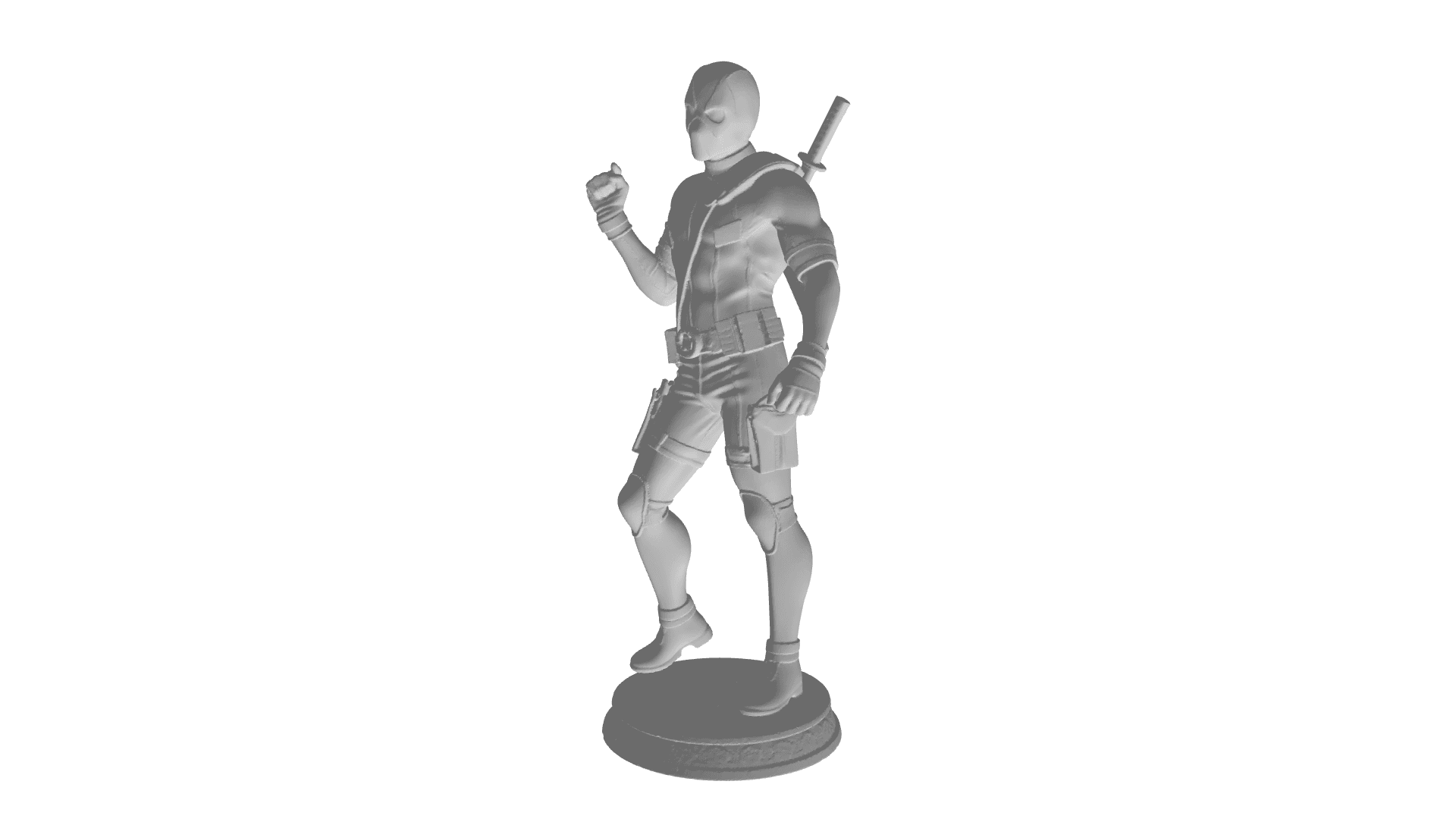 Deadpool With Base Plate 3d model