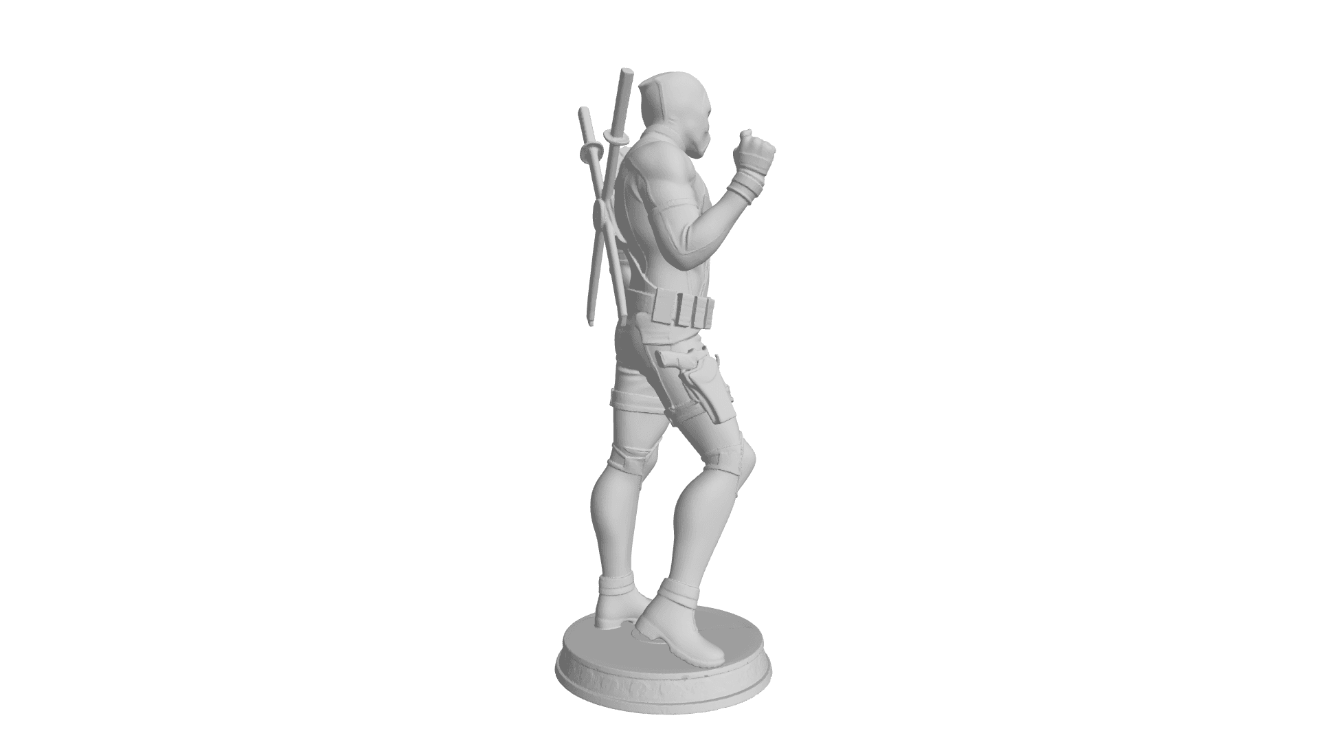Deadpool With Base Plate 3d model