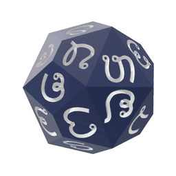 Lao Alphabet d27 Polyhedral Die 3d model
