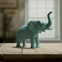 Majestic Low Poly Elephant - Geometric Safari Sculpture 3d model