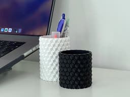 Pencil holder with HoneyComb 3d model
