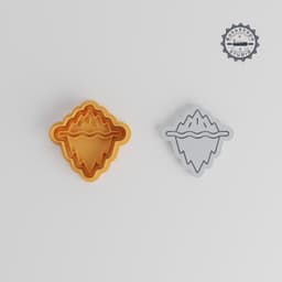 Ice Berg Shape Cutter & Stamp Set, Cookie & Fondant Decor, 3 Sizes, 6 Piece Nature Design PRODUCT_1108 3d model