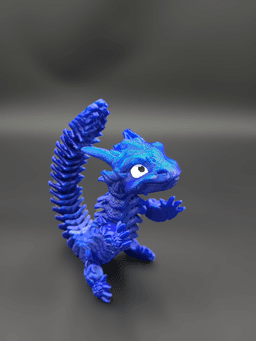 Cold Spell, Winter Dragon - Articulated Dragon Snap-Flex Fidget (Tight Joints) 3d model