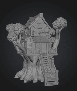 Fantasy Treehouse STL File for 3D Print 3d model