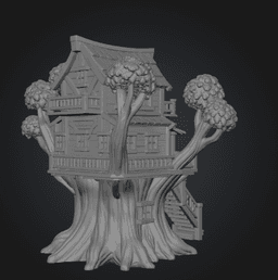 Fantasy Treehouse STL File for 3D Print 3d model