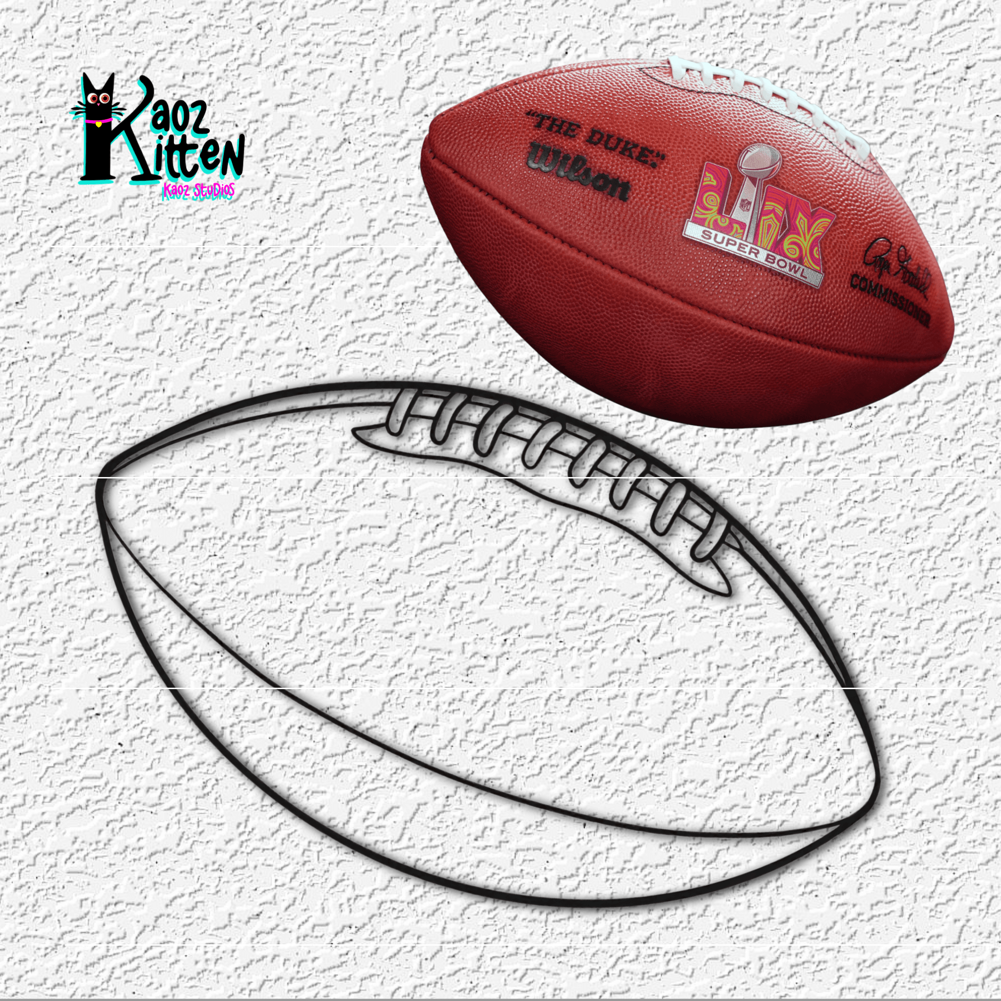football wall art super bowl decor 3d model