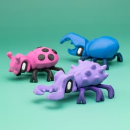 Blob Beetles - Mini Modular Art Toy with Log Container 3d model