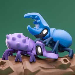 Blob Beetles - Mini Modular Art Toy with Log Container 3d model