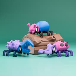 Blob Beetles - Mini Modular Art Toy with Log Container 3d model