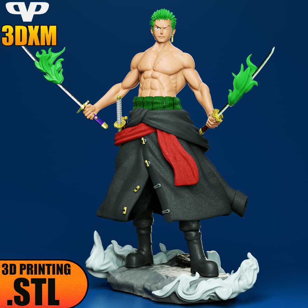 Roronoa Zoro STL for 3D Printing ChibiSTL 3DXM 3d model