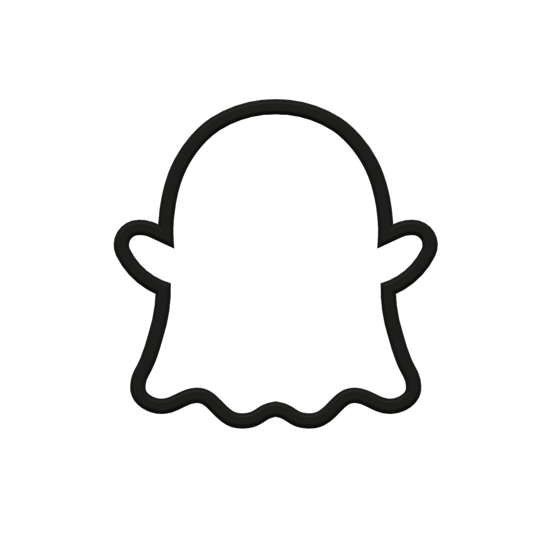 Cute Ghost Cookie Cutter STL File - 4 inches 3d model