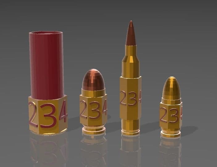 Bullet Six Sided Dice 3d model