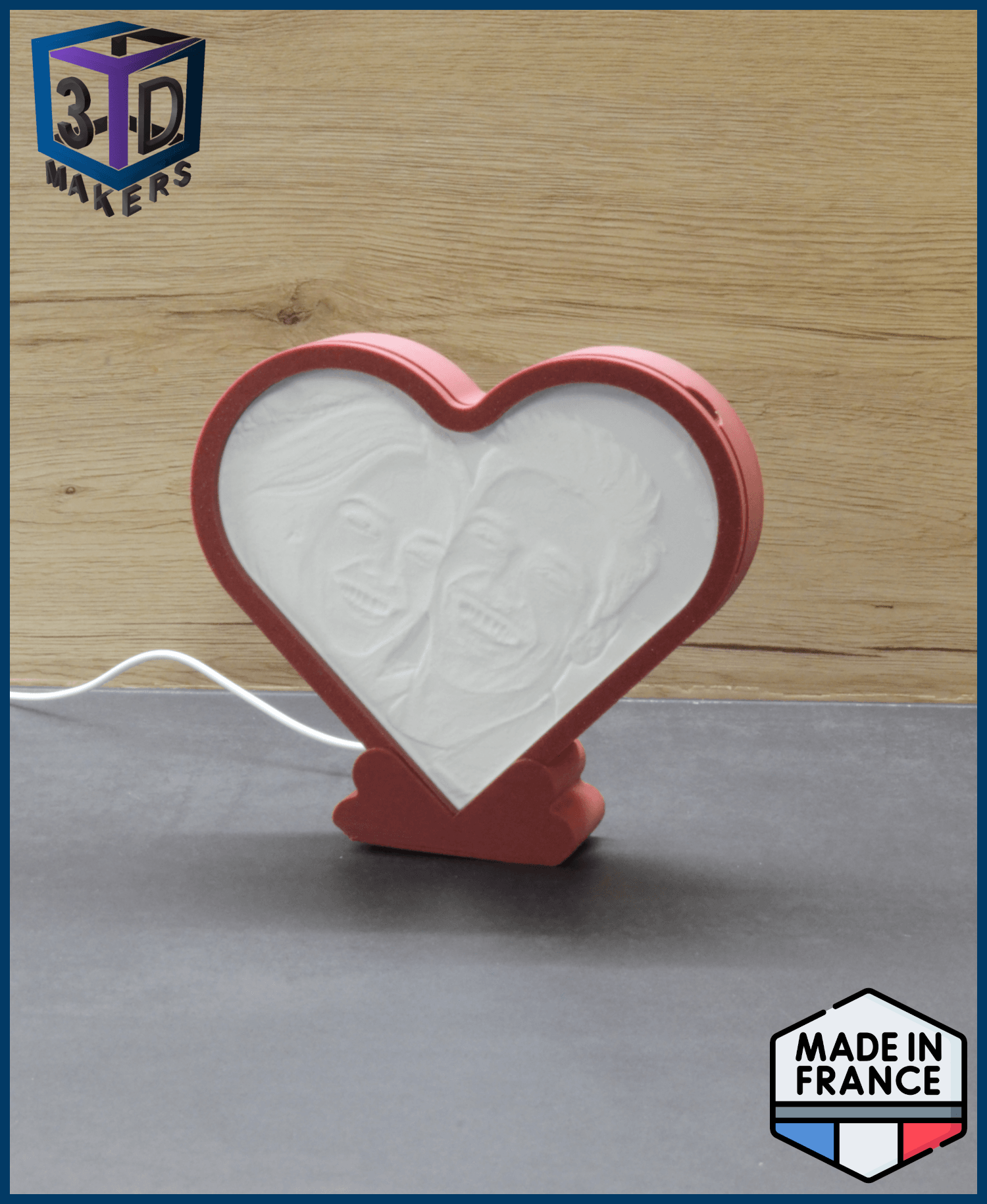 Heart-Shaped Lithophane Light Frame 3d model
