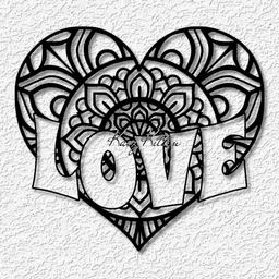 boho love heart wall art valentines day home decor 3d model